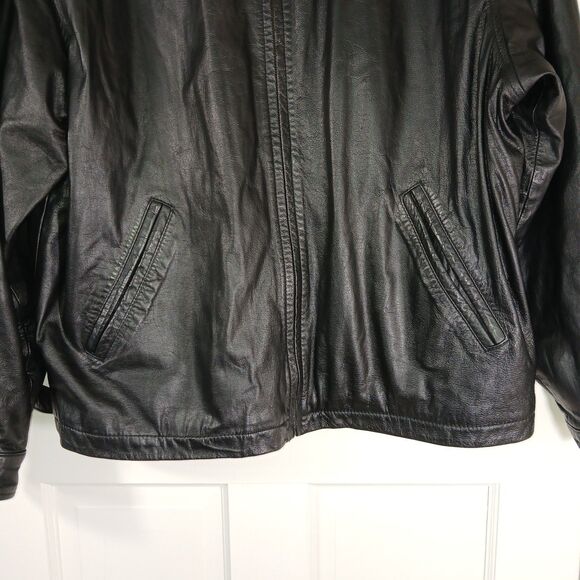 ​Torriani Ispiraizone Italiana Men's Black Leather Jacket L Bomber Style Mod - Picture 4 of 16
